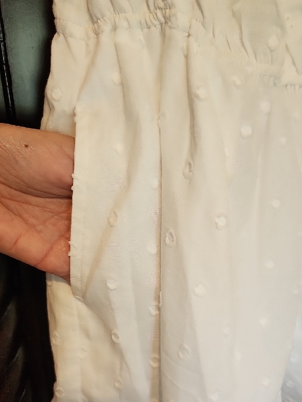 Blue Rain By Francesca's White Eyelet Ruffle V-Neck Romper - Picture 5 of 8